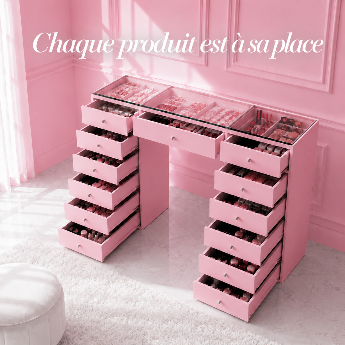 Pink vanity