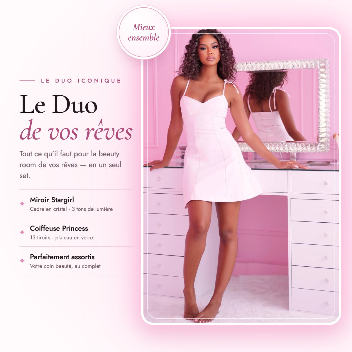 Le Duo de vos rêves - miroir Stargirl et coiffeuse Princess, mieux ensemble