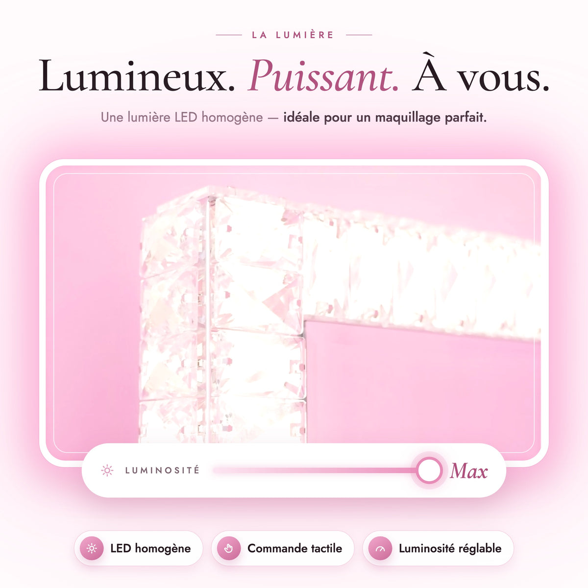 Miroir Stargirl - lumière LED puissante et réglable