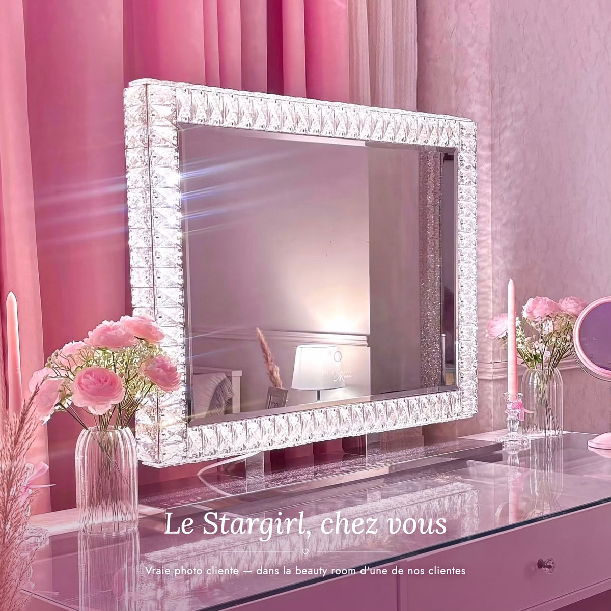 Vraie photo cliente - le miroir Stargirl dans une beauty room