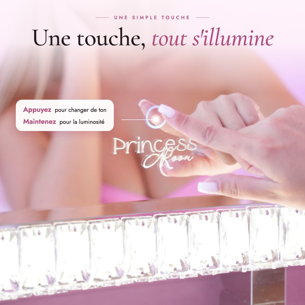 Miroir Stargirl - une touche : 3 tons, luminosité réglable