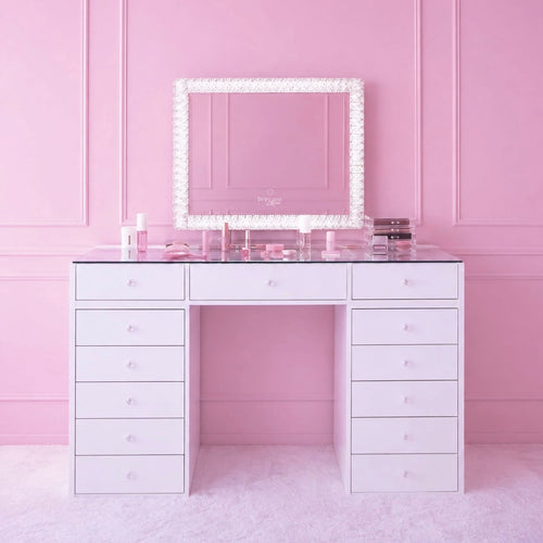 Le Duo Iconique - coiffeuse et miroir en cristal