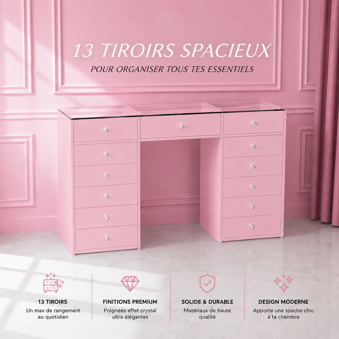 Pink vanity
