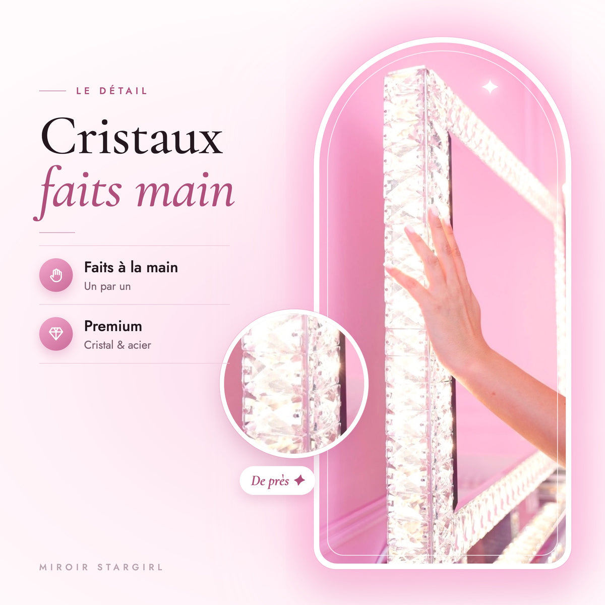 Miroir Stargirl - cristaux faits main